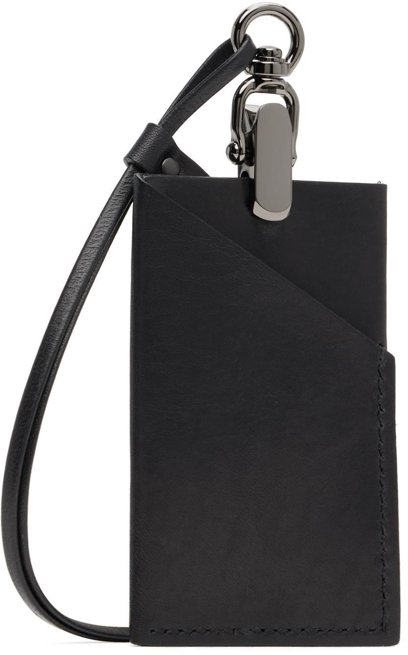 Yohji Yamamoto Black Leather Pass Holder Yohji Yamamoto