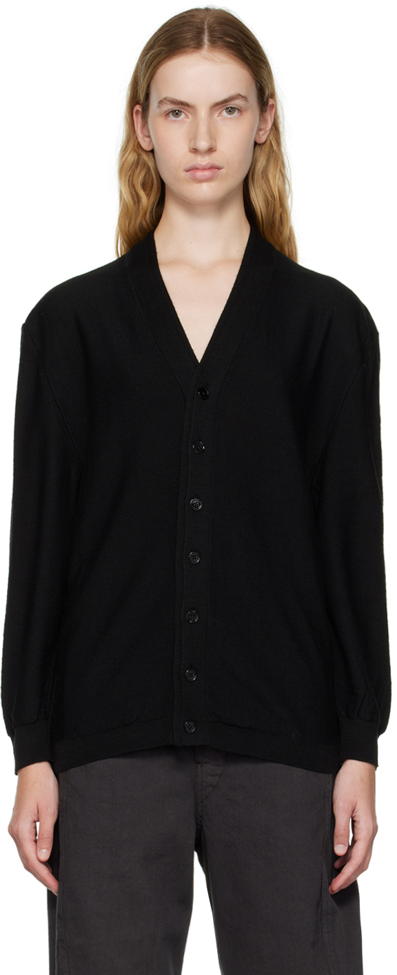 Lemaire Black Layered Y-Neck Cardigan Lemaire