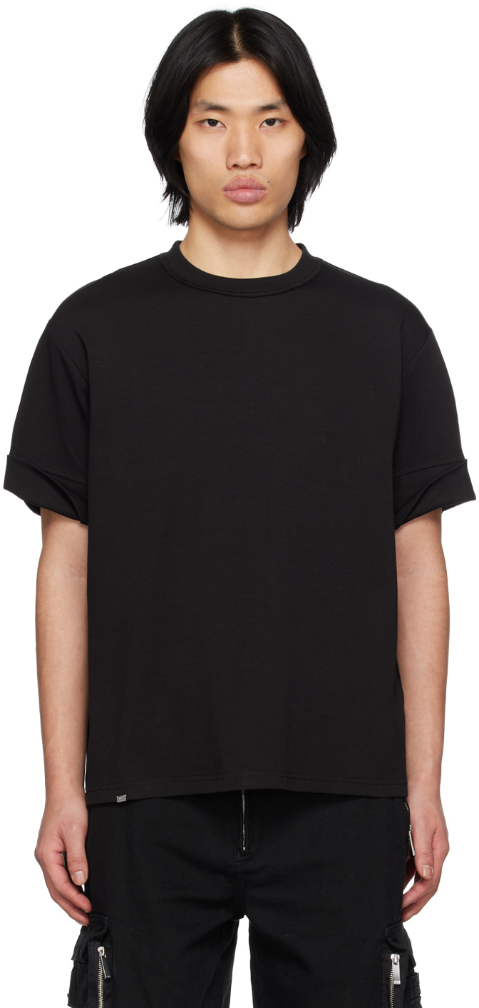 C2H4 Black Embroidered T-Shirt C2H4