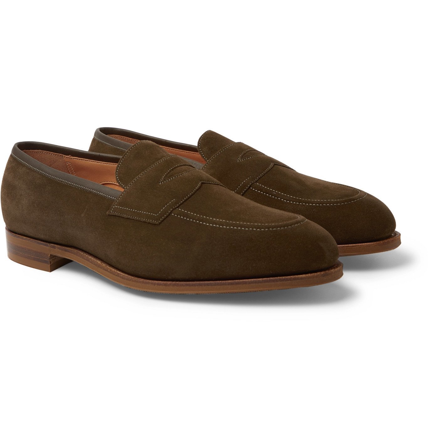 Edward Green - Piccadilly Leather Penny Loafers - Green Edward Green