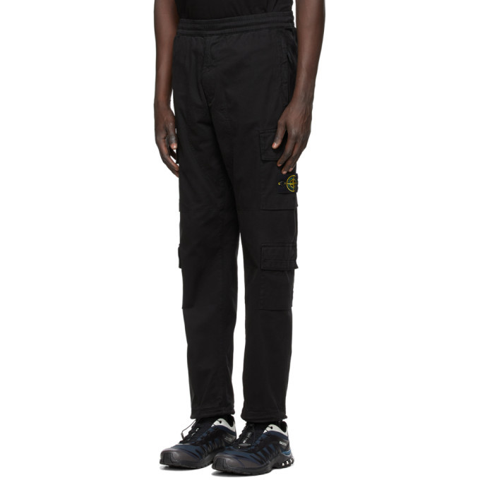 cargo pants stone island black