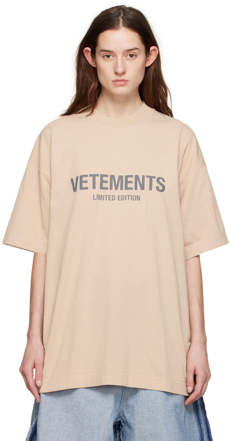 VETEMENTS Beige Printed T-Shirt Vetements