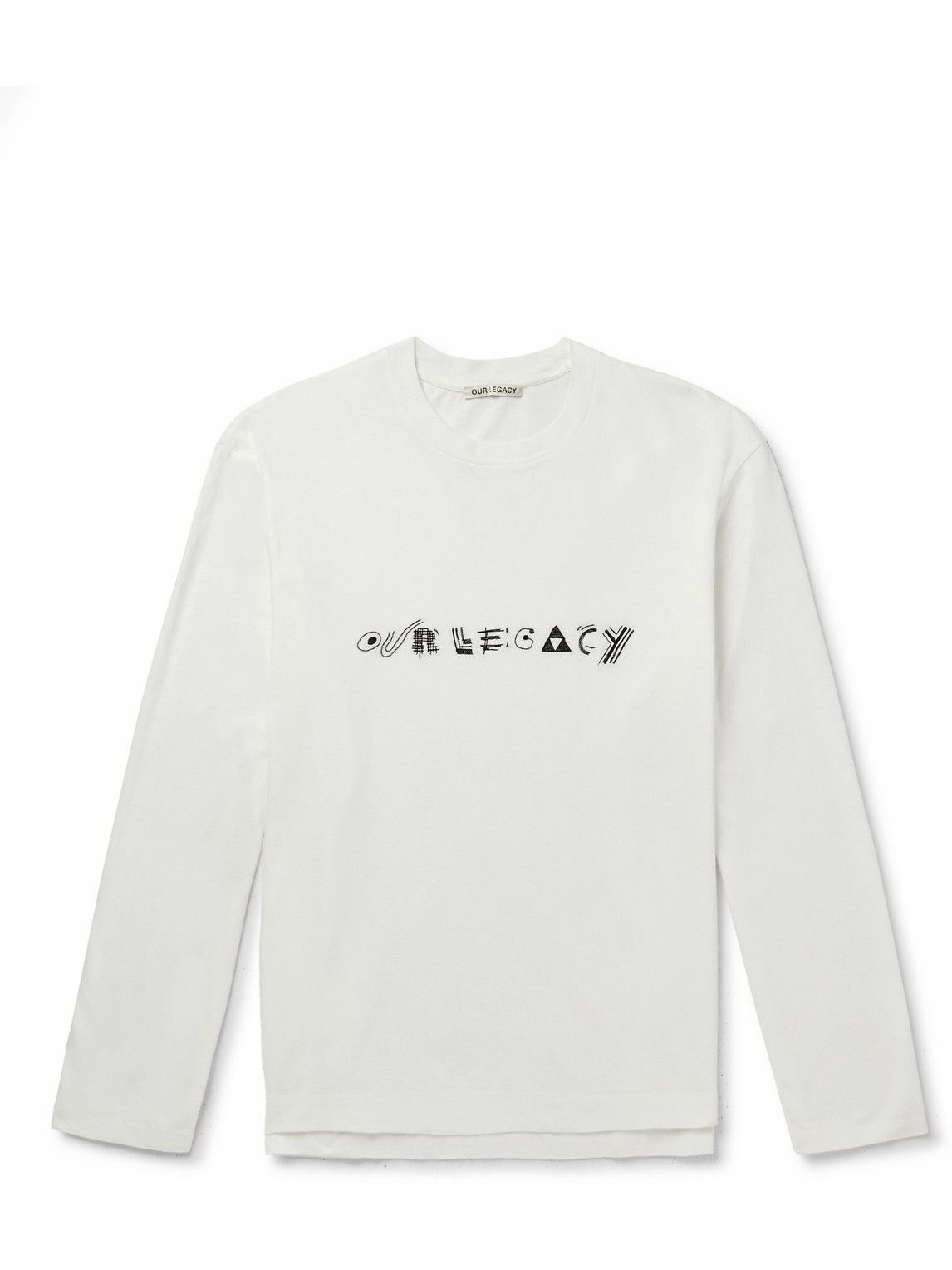 Our Legacy - Logo-Embroidered Cotton-Jersey T-Shirt - White Our Legacy