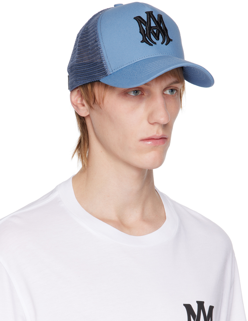 AMIRI Blue Embroidered Trucker Cap Amiri