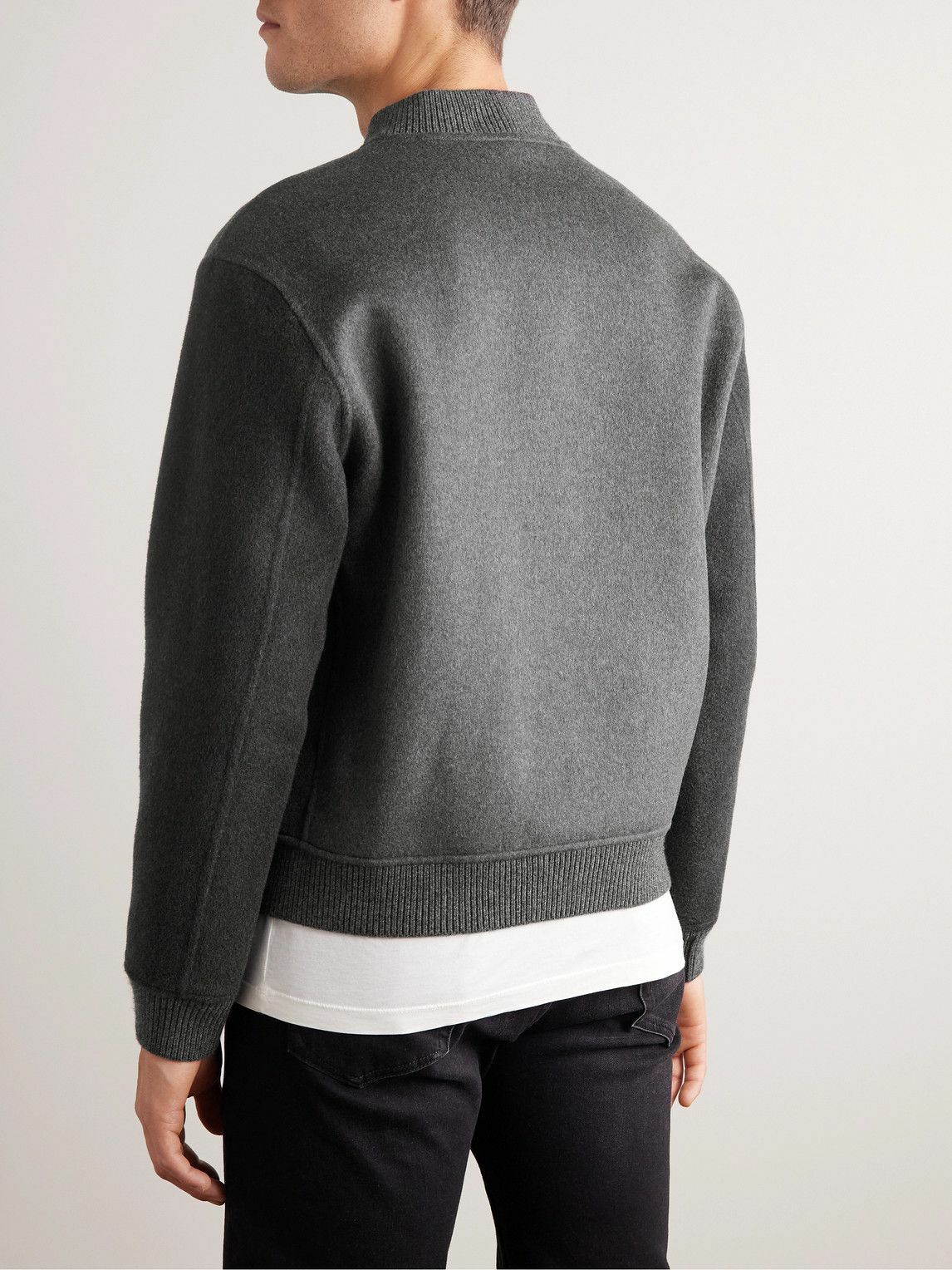 Theory - Wool and Cashmere-Blend Bomber Jacket - Gray Theory