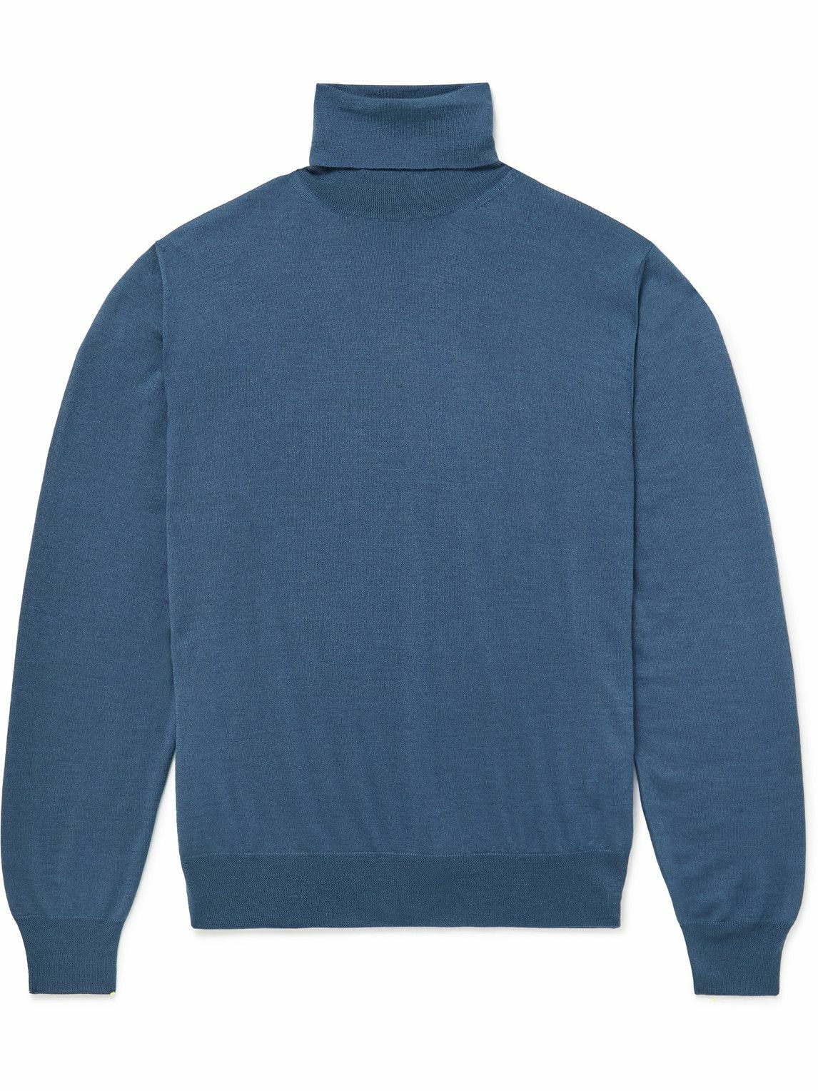 Canali - Cashmere, Wool and Silk-Blend Rollneck Sweater - Blue Canali