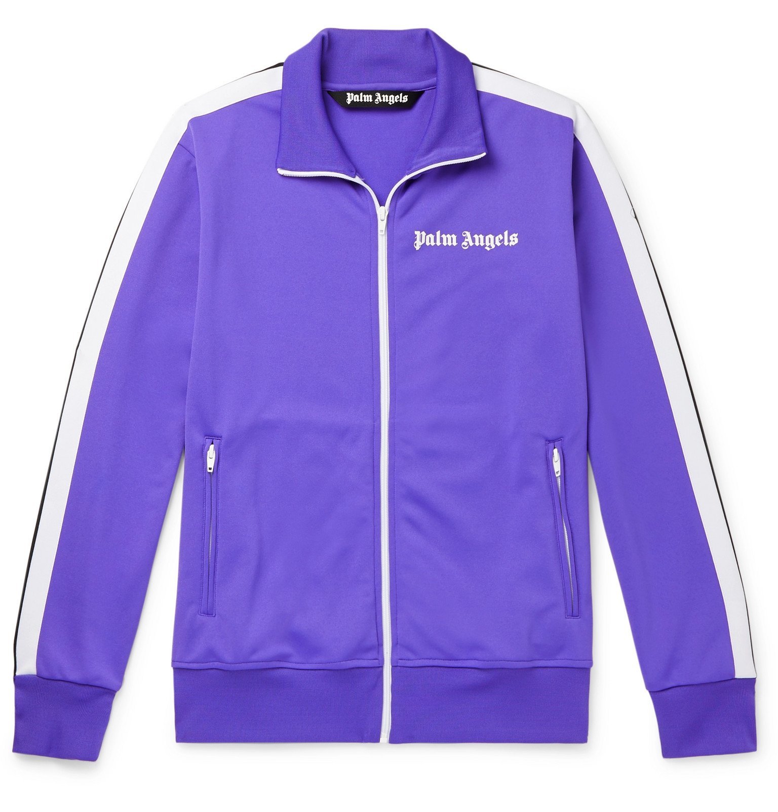 Palm Angels - Striped Logo-Print Tech-Jersey Track Jacket - Purple Palm ...