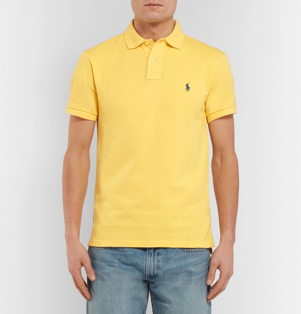 Polo Ralph Lauren - Slim-Fit Cotton-Piqué Polo Shirt - Men - Yellow Polo  Ralph Lauren