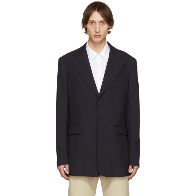 Raf Simons Navy Single-Breasted Fitted Blazer Raf Simons