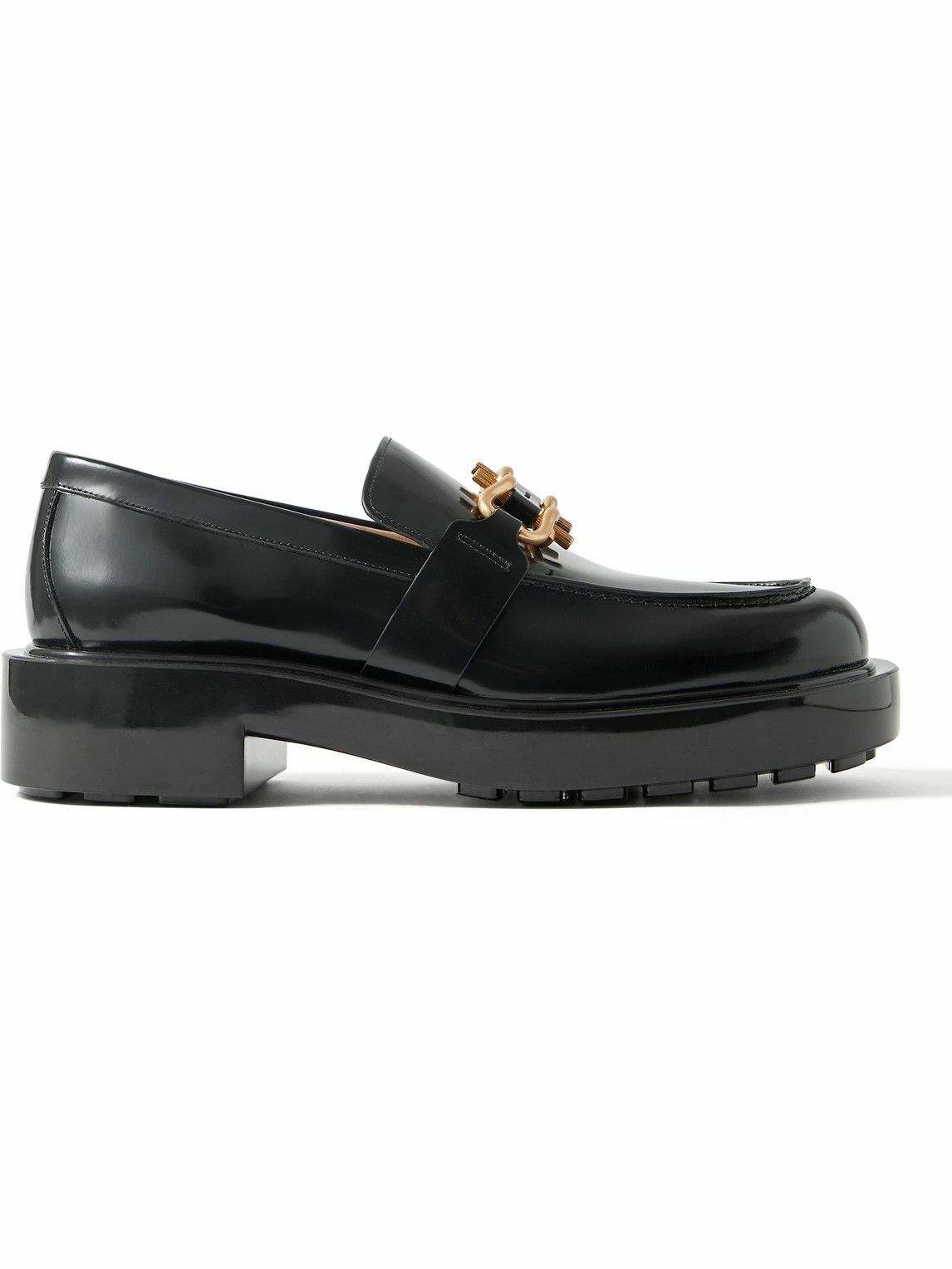Bottega Veneta - Horsebit Glossed-Leather Loafers - Black Bottega Veneta