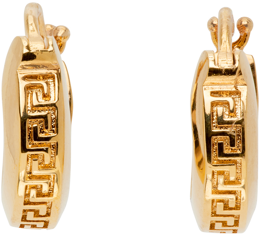 Versace Gold Small Greca Earrings Versace