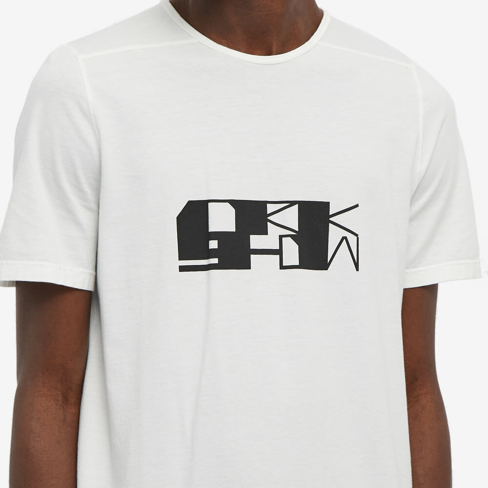 Rick Owens Men's DRKSHDW Large Logo Level T-Shirt in Milk/Black