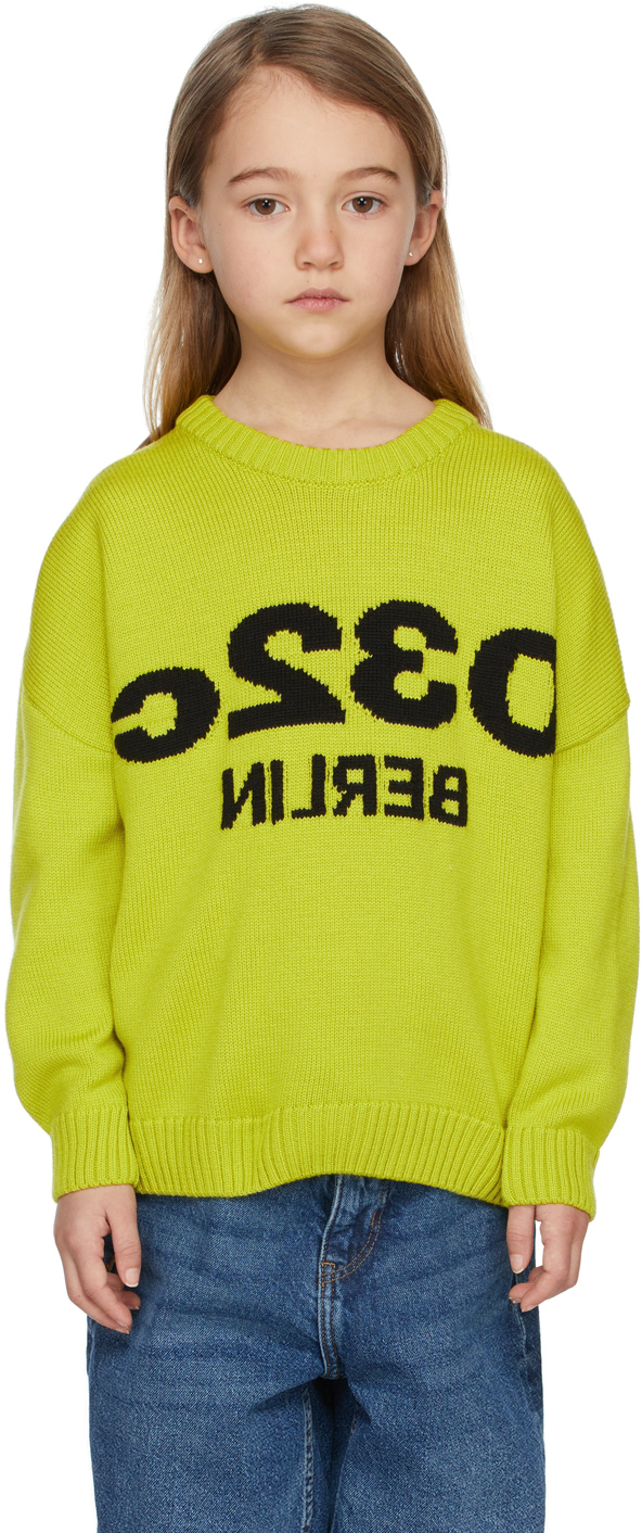 032c SSENSE Exclusive Kids Green Selfie Sweater