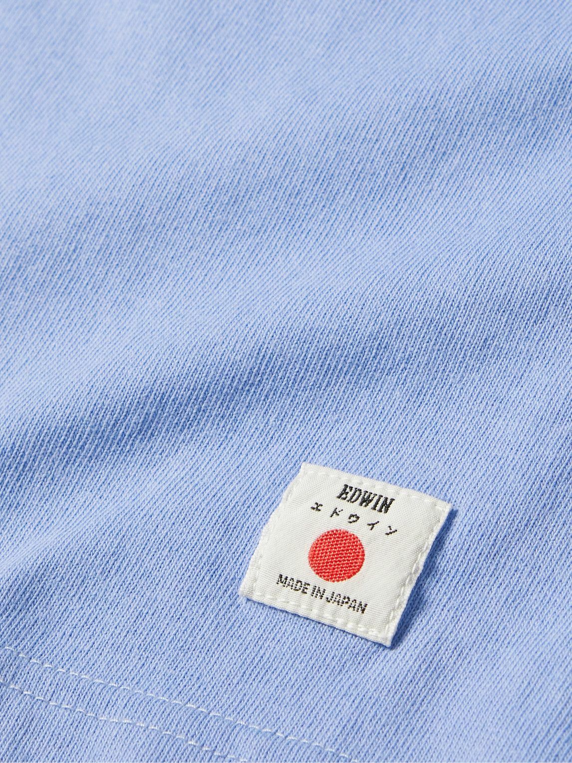 EDWIN LogoAppliquéd CottonJersey TShirt Purple Edwin