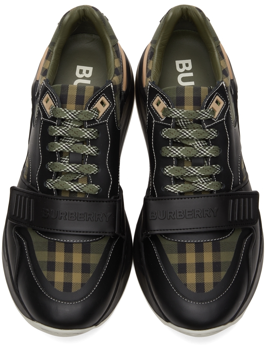 Burberry Green & Black Ramsey Low Sneakers Burberry
