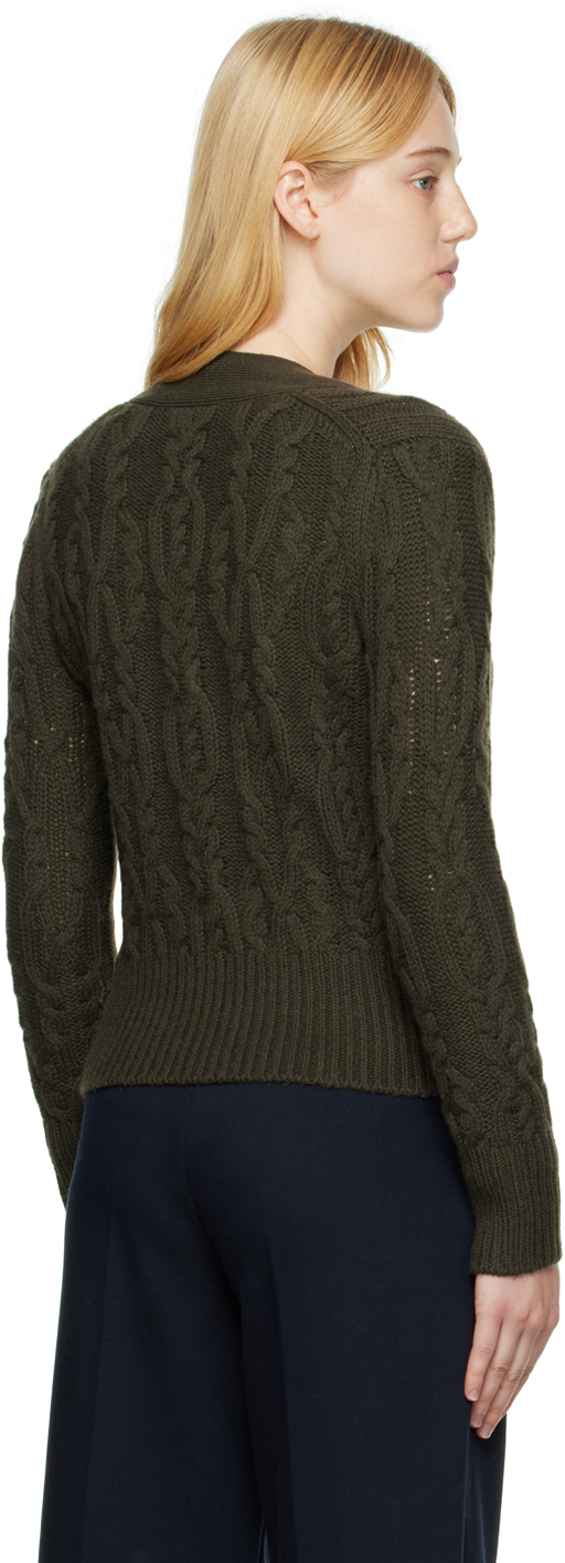 VINCE Alpaca-Wool-Blend Braided Cable Funnel Neck
