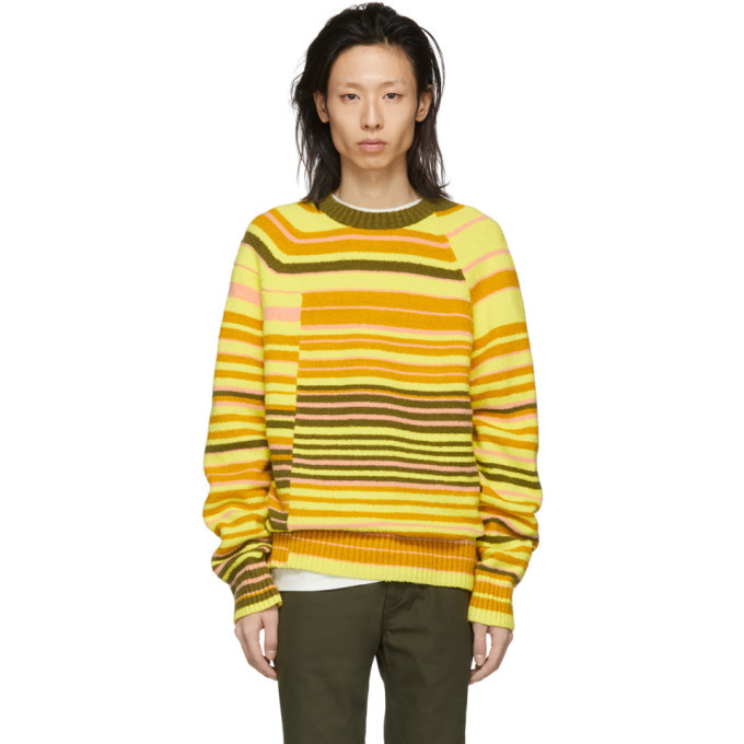 Acne Studios Orange Striped Klaus Sweater Acne Studios