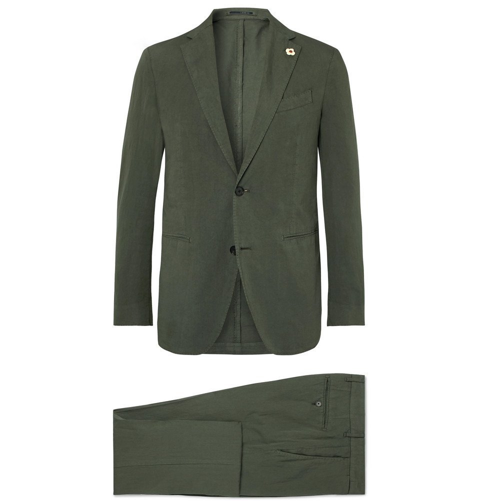 olive green slim suit