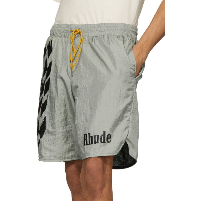 Rhude Silver Warm-Up Shorts Rhude