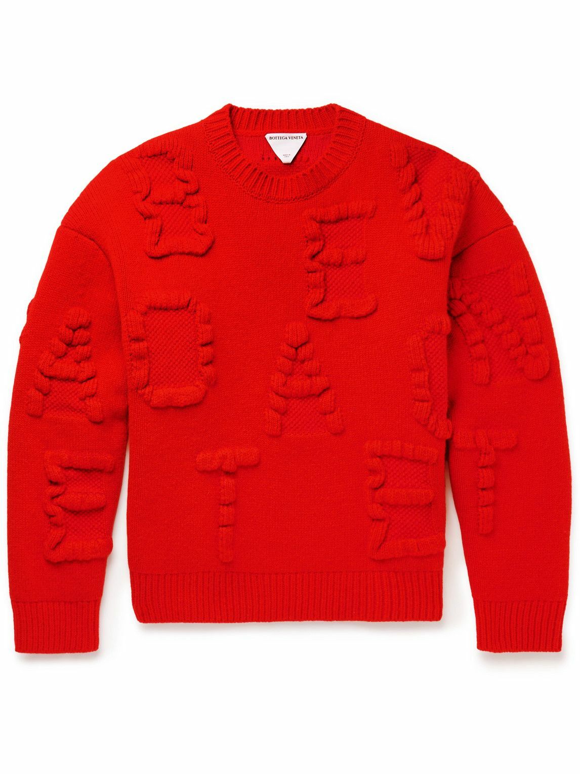 Bottega Veneta - Logo-Intarsia Wool-Blend Sweater - Red Bottega Veneta