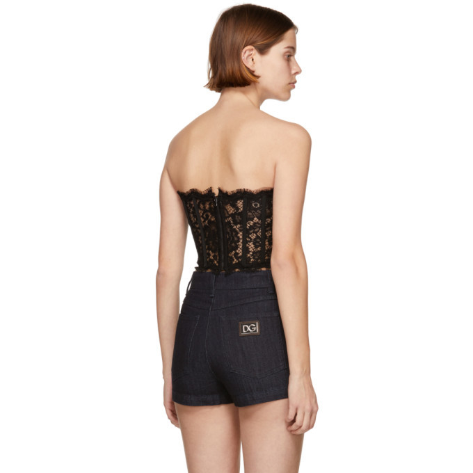 Dolce and Gabbana Black Lace Bustier Dolce & Gabbana