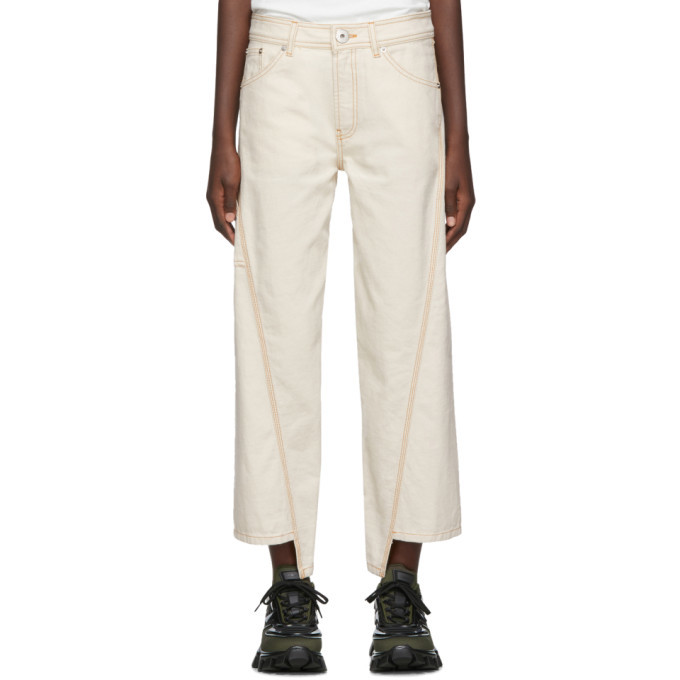 Lanvin Off-White Asymmetric Jeans Lanvin