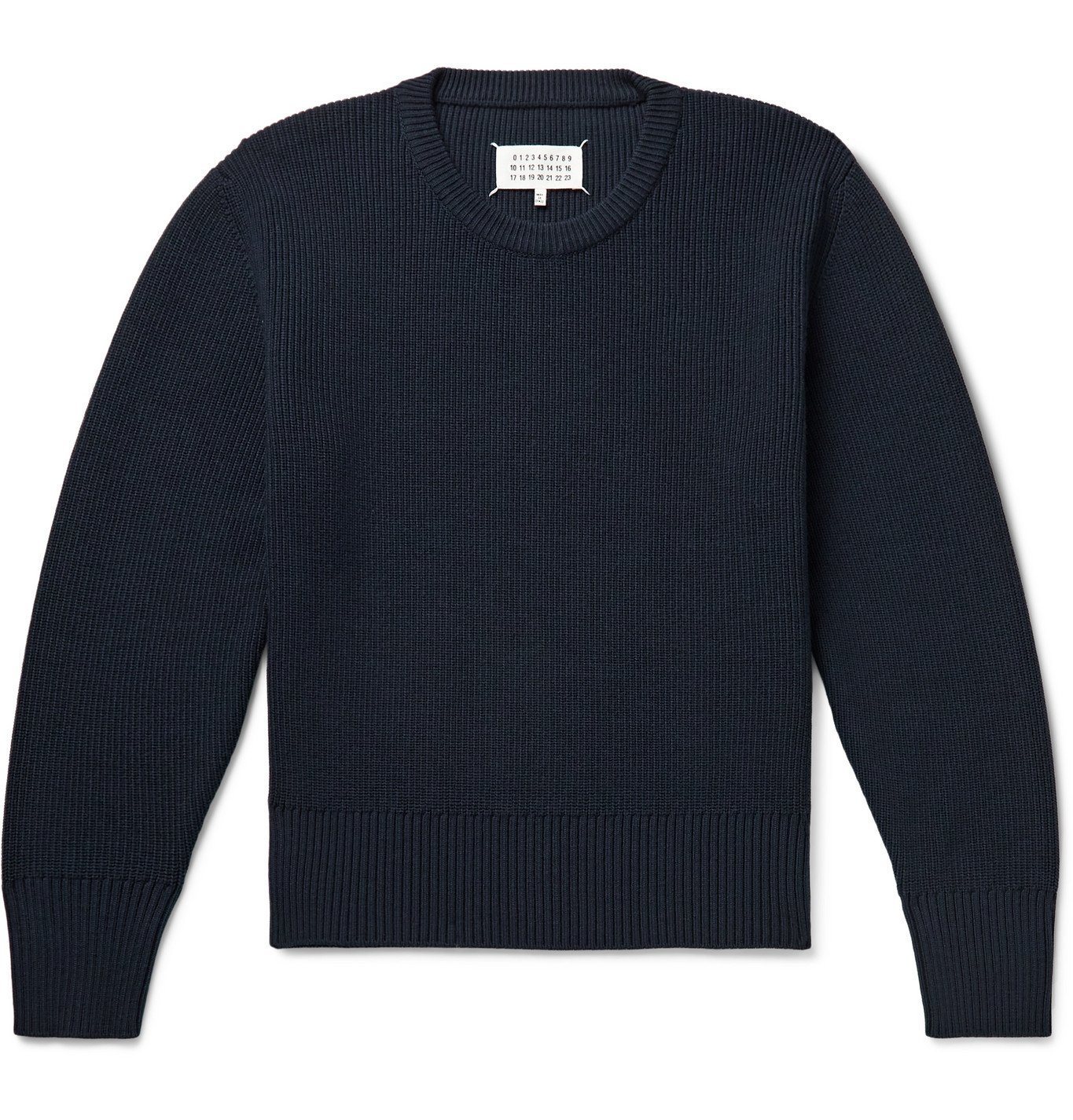 MAISON MARGIELA - Ribbed Cotton and Wool-Blend Sweater - Blue Maison ...