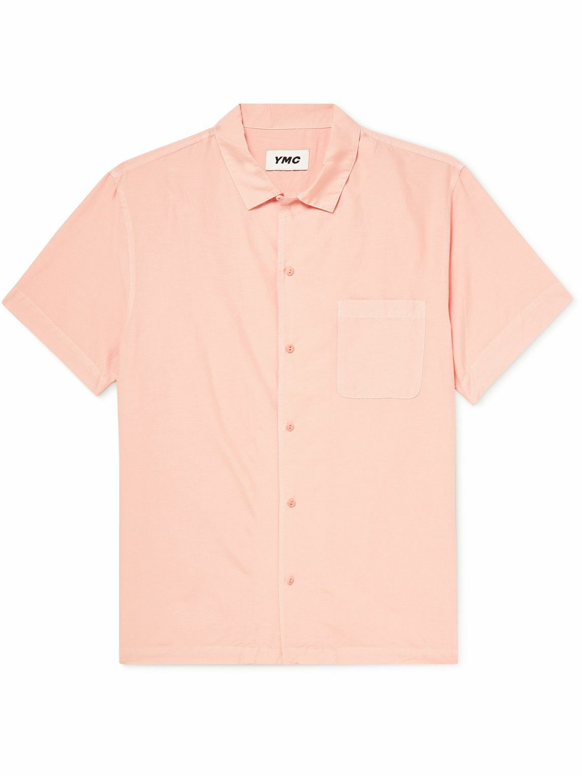 YMC - Malick Camp-Collar Cotton and Silk-Blend Shirt - Pink YMC
