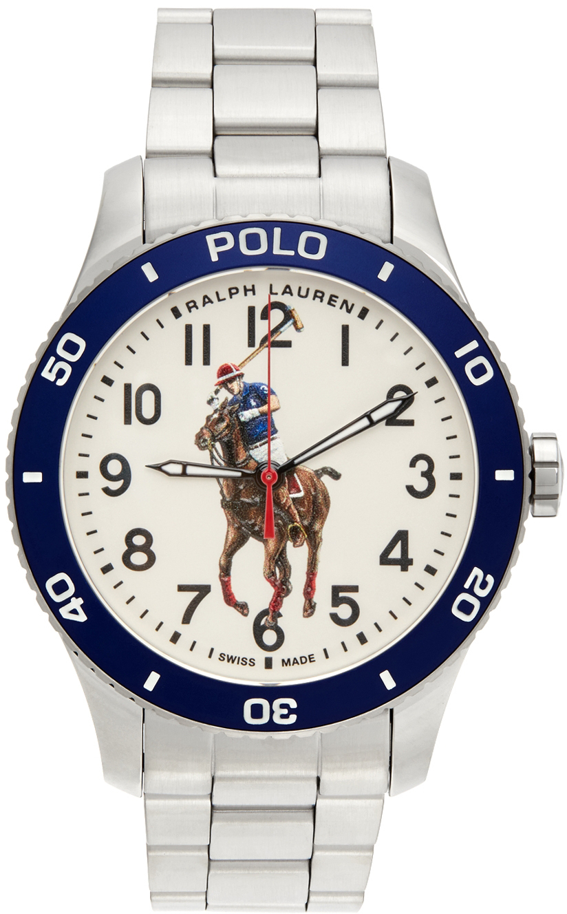 Polo Ralph Lauren White & Blue 'The Polo' 42mm Watch
