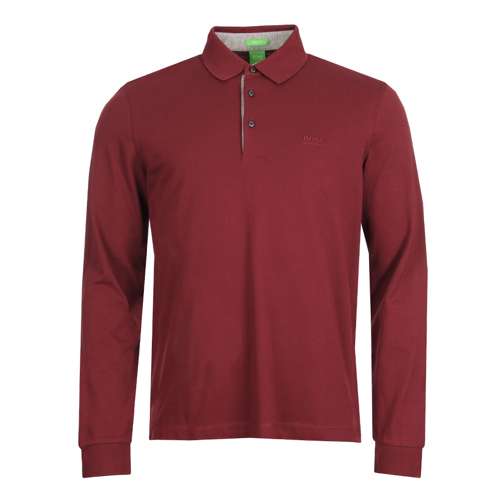 Polo Shirt - Long Sleeved Medium Red