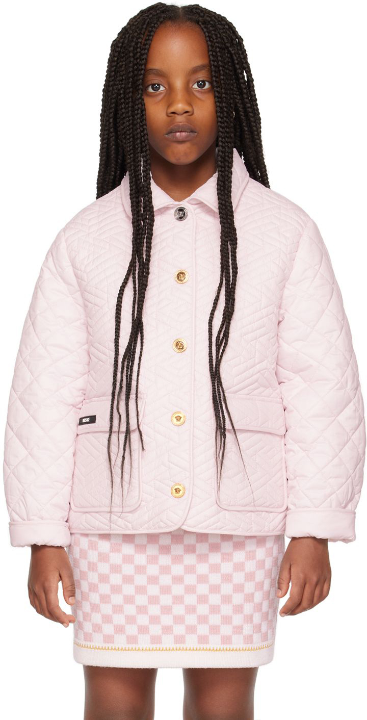 Versace Kids Pink 'La Greca' Jacket Versace