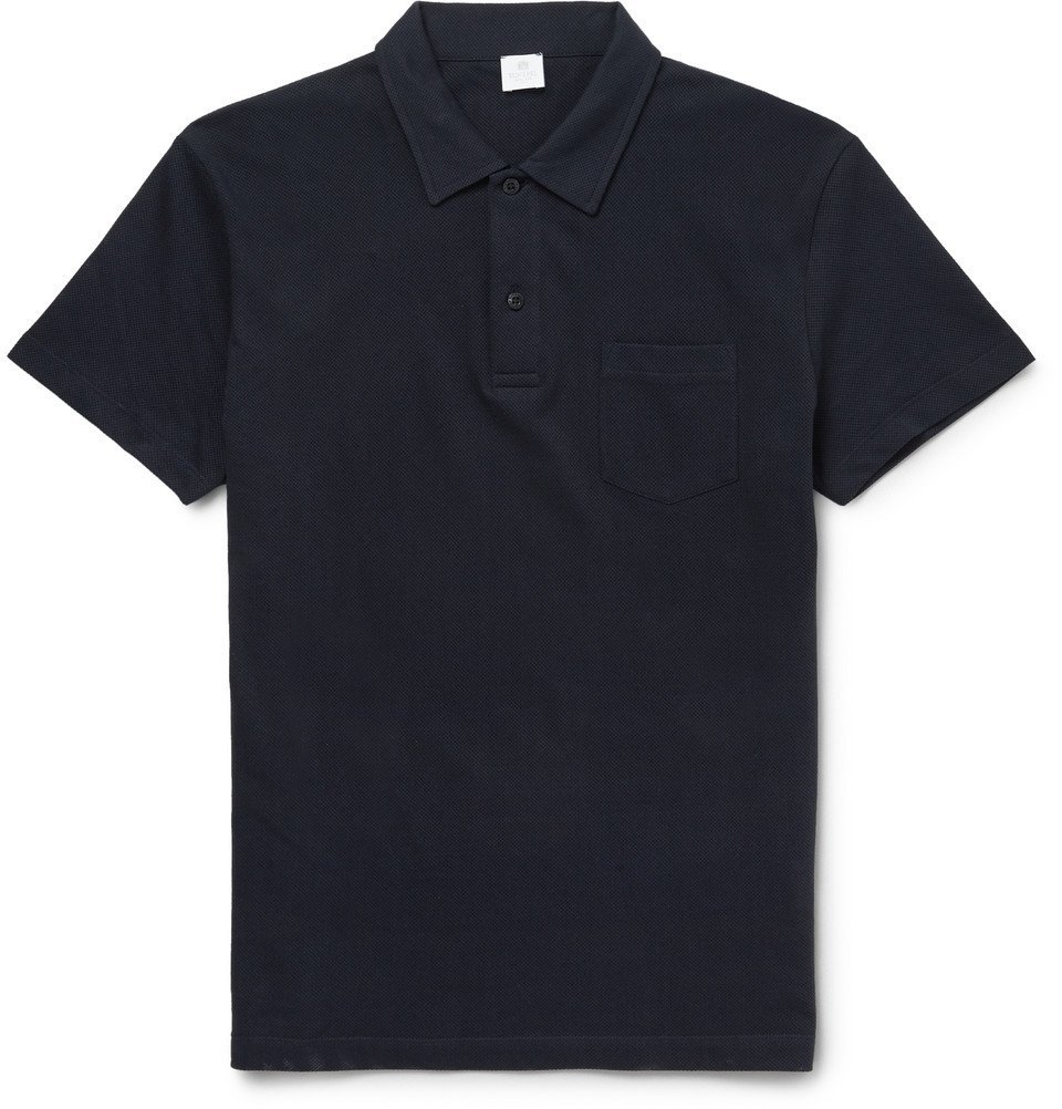 slim fit cotton mesh polo