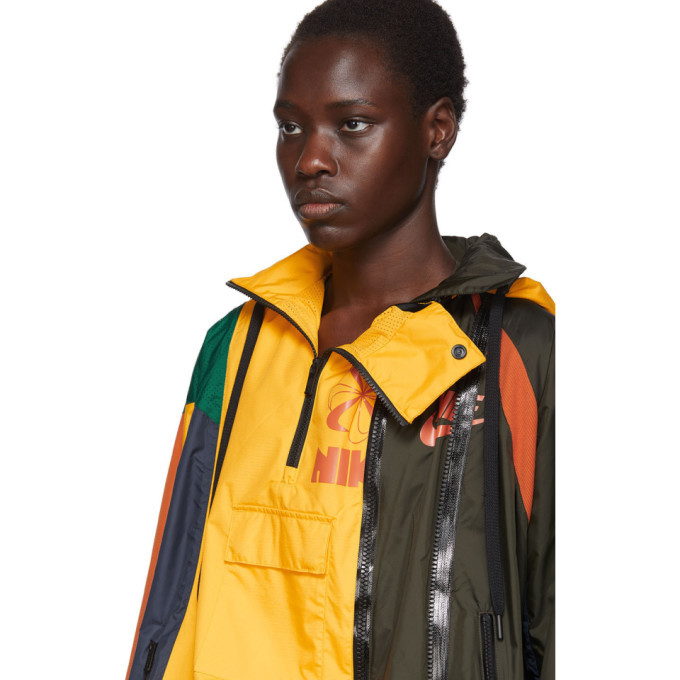 Nike Yellow and Multicolor Sacai Edition NRG Ni-01 Hooded Anorak Nike