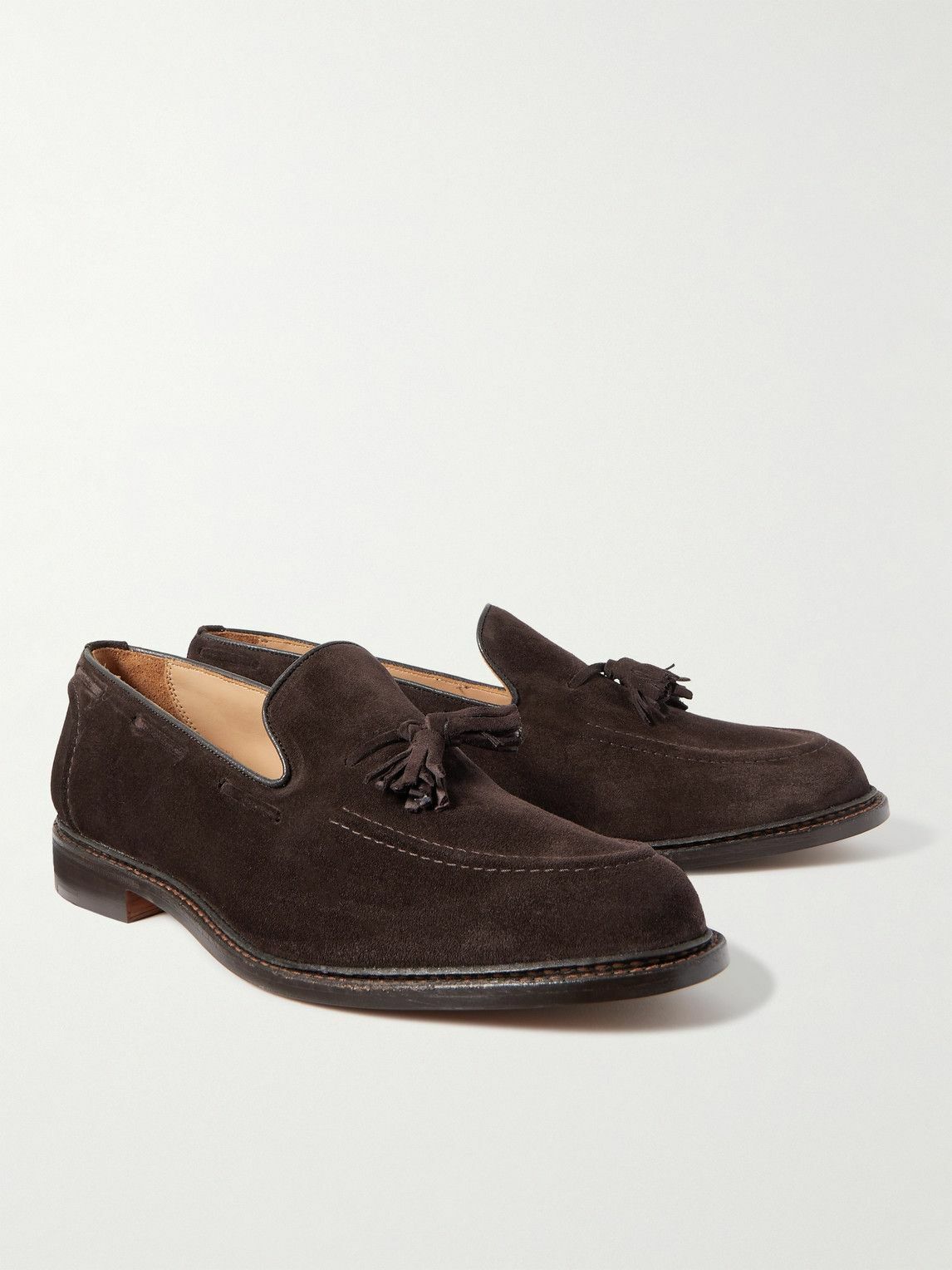 Tricker's - Elton Tasseled Suede Loafers - Brown Tricker's