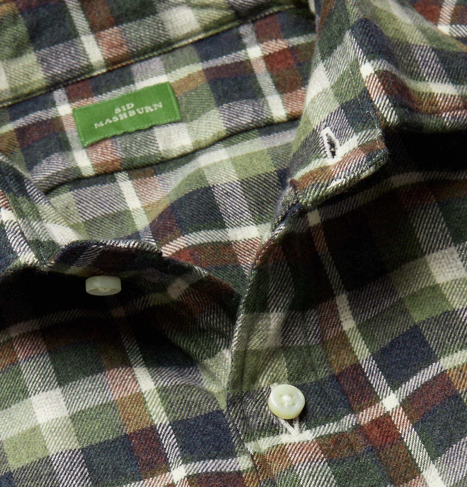 Sid Mashburn - Slim-Fit Checked Cotton-Flannel Shirt - Green Sid Mashburn
