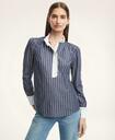 Brooks Brothers Women's Cotton Popover Blouse | Navy