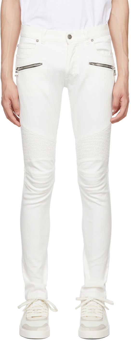 Balmain Off-White Denim Slim Jeans Balmain