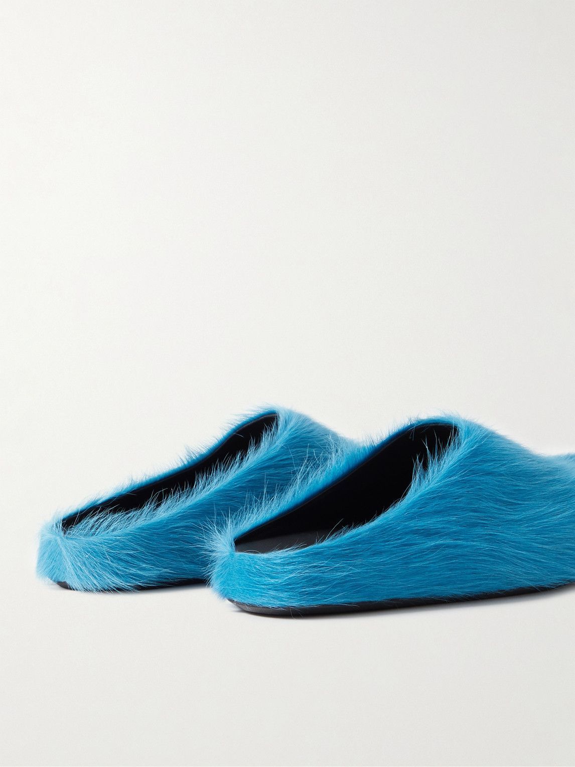 Marni - Fussbett Calf Hair Slippers - Blue Marni