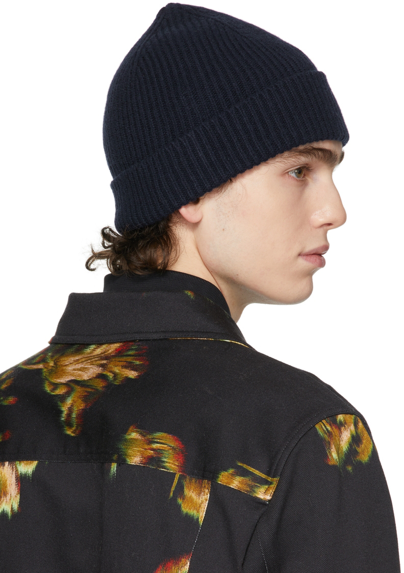 Paul Smith Navy Cashmere Beanie Paul Smith