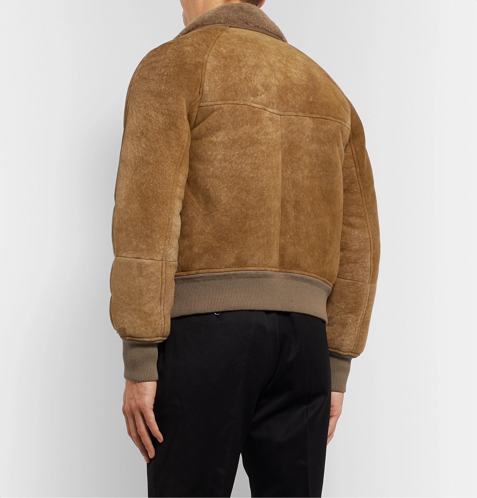 TOM FORD - Shearling Bomber Jacket - Brown TOM FORD
