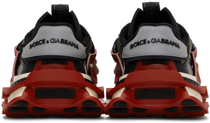 Dolce & Gabbana Red & Green Militare Space Sneakers Dolce & Gabbana