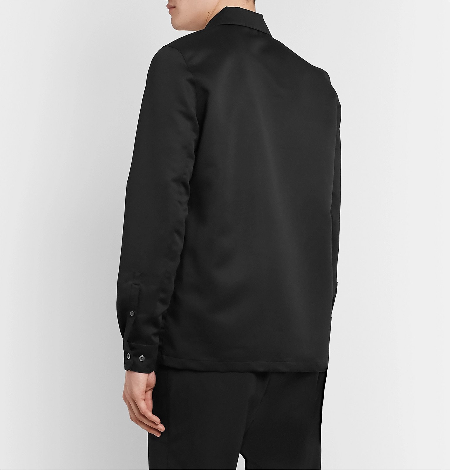 Undercover - Spiderweb-Pleated Twill Shirt - Black Undercover