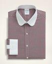 Brooks Brothers Men's Stretch Regent Regular-Fit Dress Shirt, Non-Iron Poplin Club Collar Micro-Tartan | White