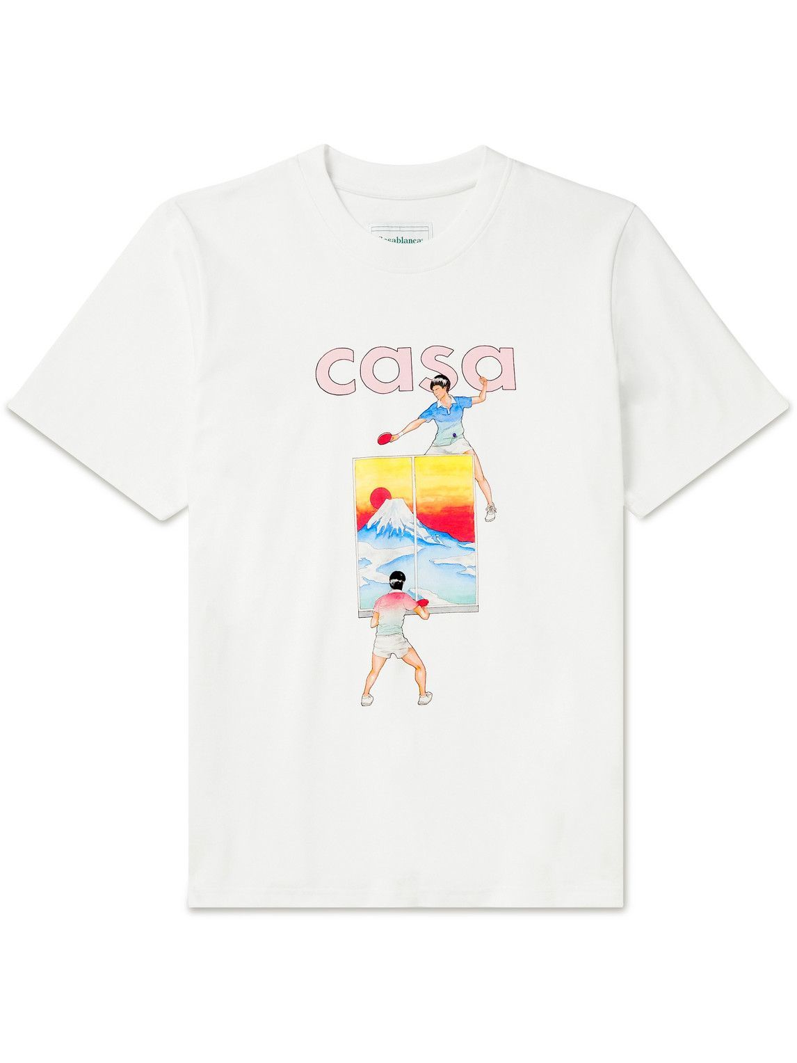 Casablanca LogoPrint Organic CottonJersey TShirt White Casablanca