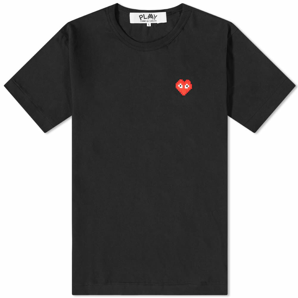 Comme des Garçons Play Men's Invader Heart T-Shirt in Black Comme des ...