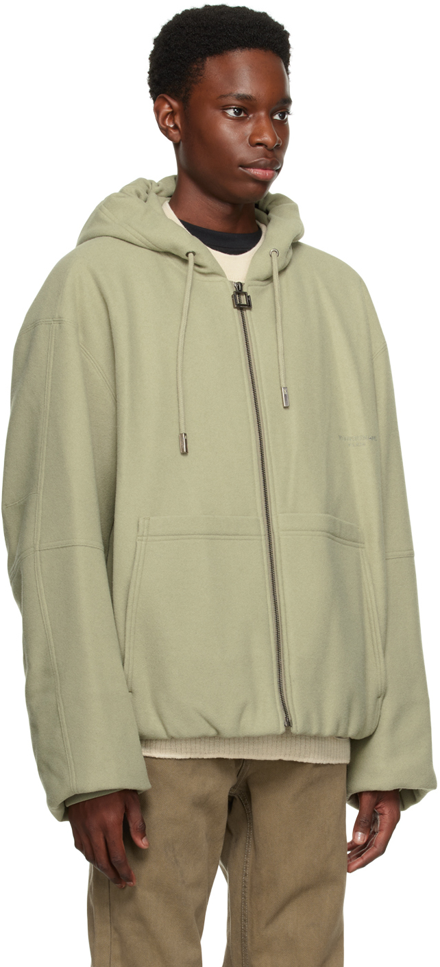 Wooyoungmi Green Embroidered Hoodie Wooyoungmi