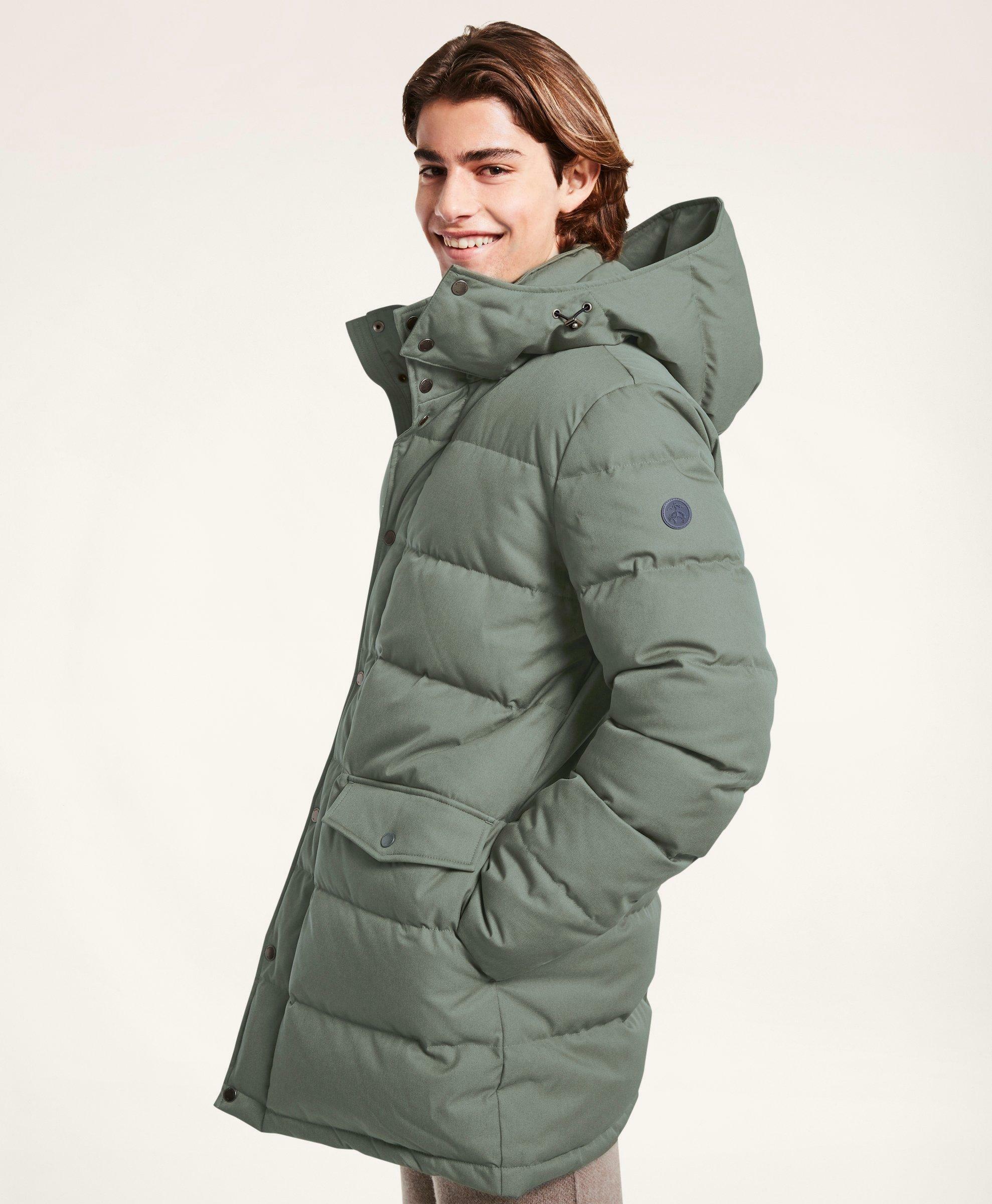 Photo: Brooks Brothers Men's Quilted Down Parka Jacket | Olive