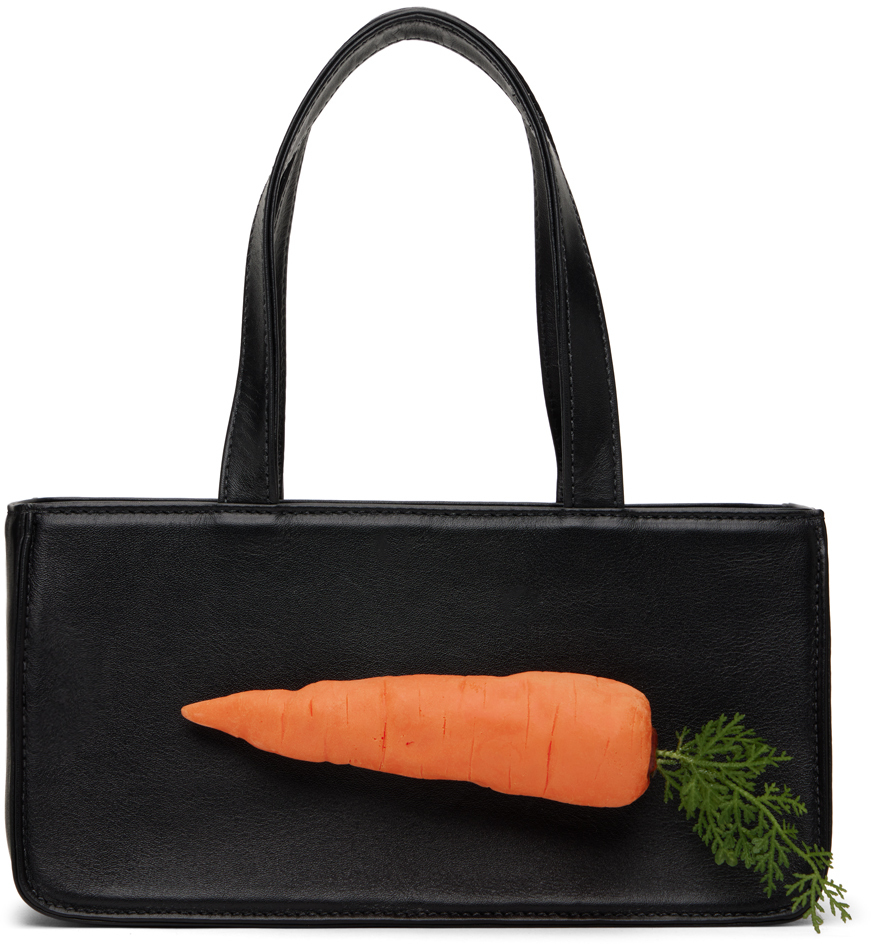 Puppets and Puppets SSENSE Exclusive Black Carrot Top Handle Bag