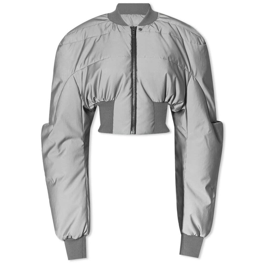 Photo: Rick Owens Women's Girdered Cropped Bomber Jacket in Reflective