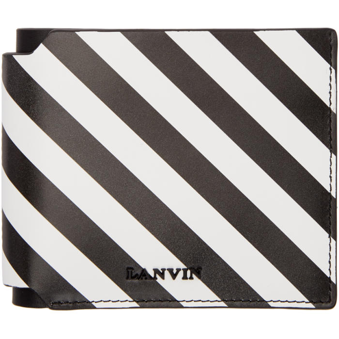 Lanvin Black and White Striped Wallet Lanvin